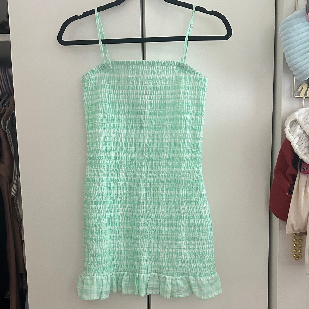 Mint Green Smocked Dress